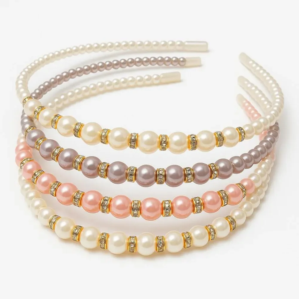Princess Above All Faux Pearl and Rhinestone Hair Headband Accessories